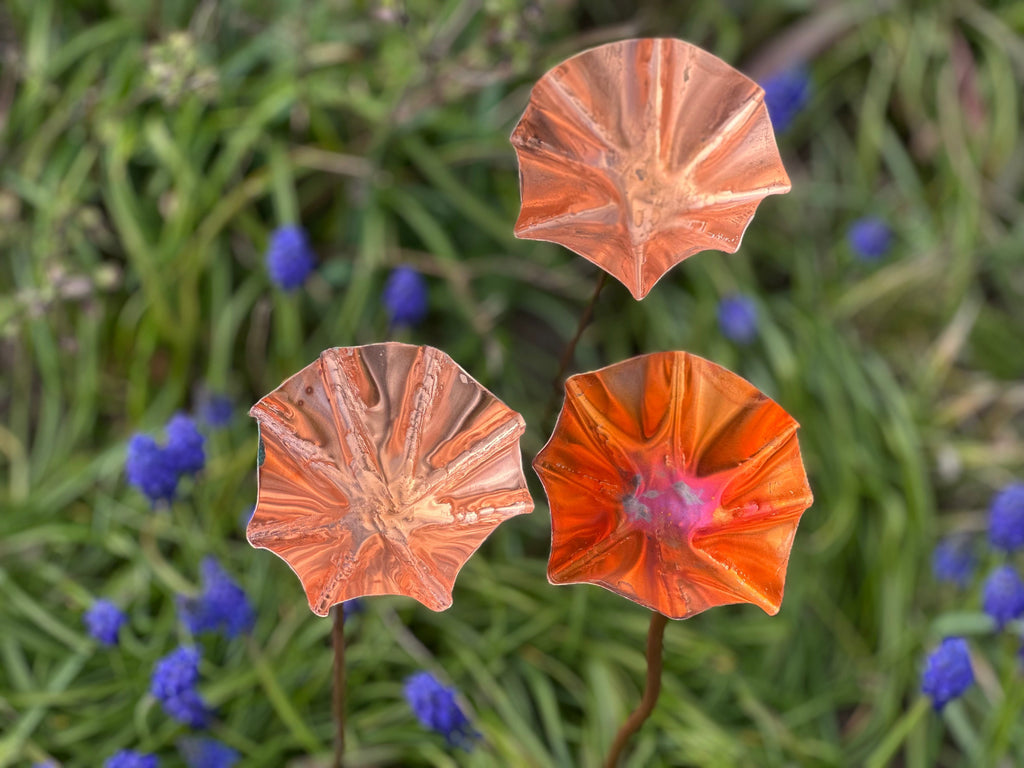 Set of 3 Copper Bee Drinkers