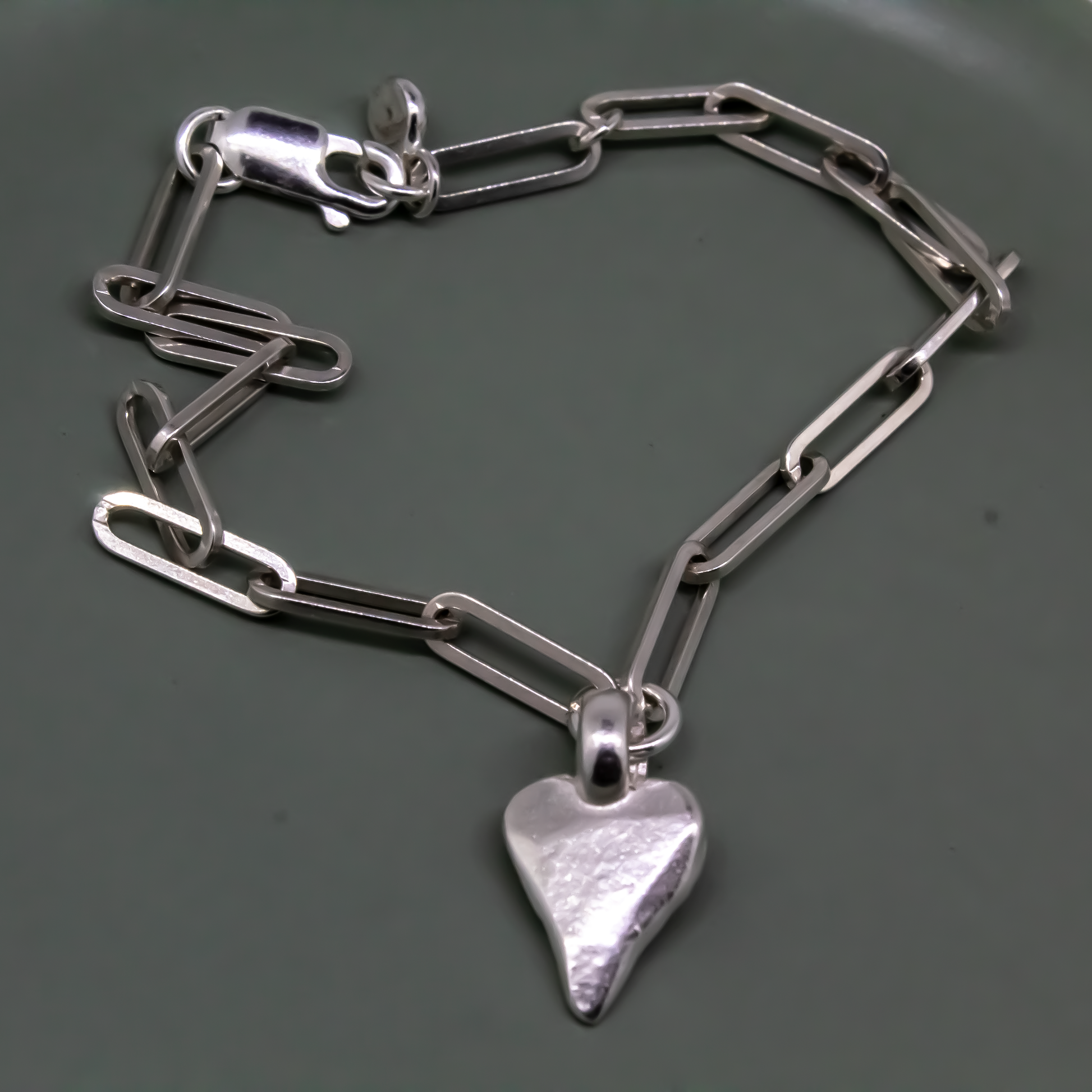 Heart Trace Chain Bracelet Sterling Silver