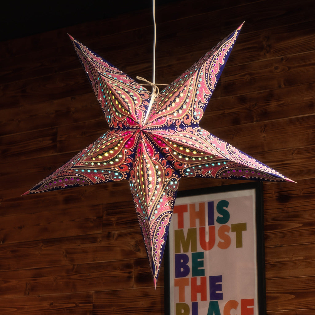 Purple Haze Boho Lantern 60cm