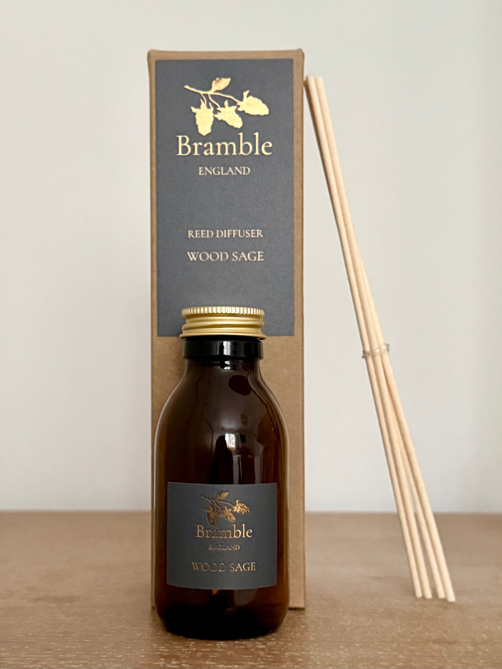 Wood Sage Reed Diffuser with Gold Cap