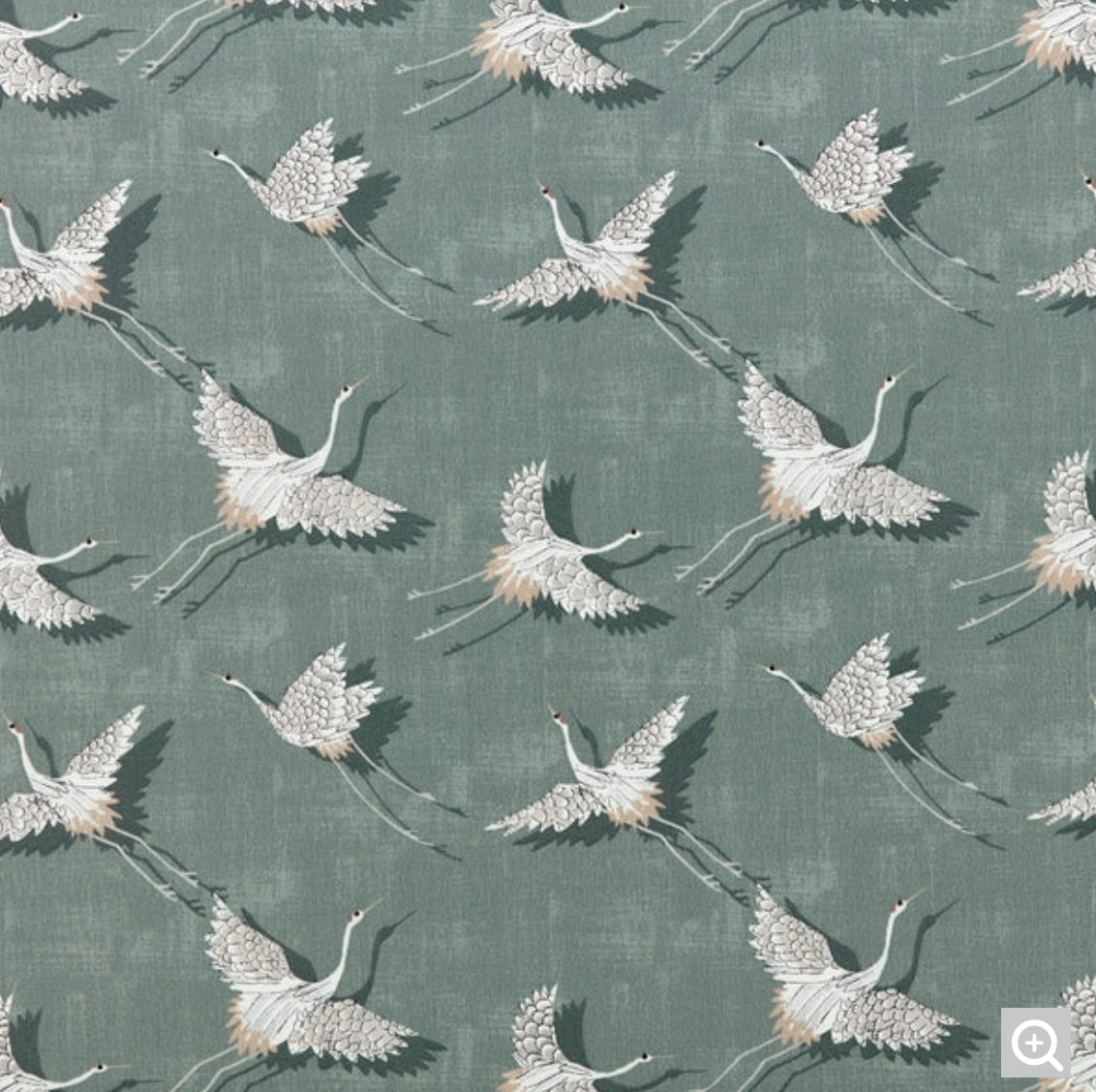 Flying birds drum lampshade/ ceiling shade, in olive, with a white lining