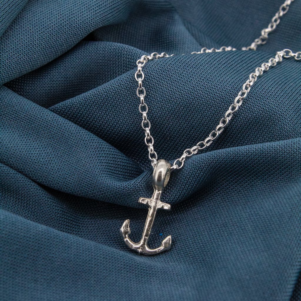 Sterling Silver Mini Anchor Necklace