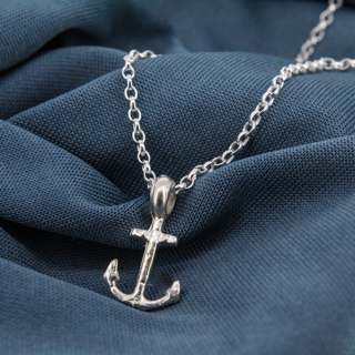 Anchor Charm Necklace in Sterling Silver