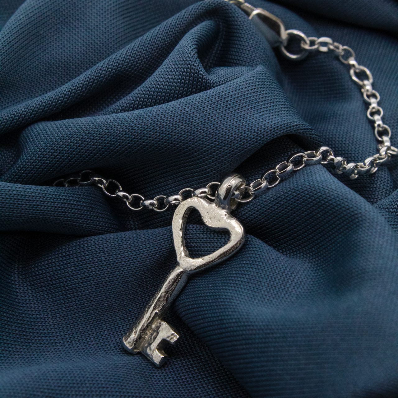Key to My Heart Sterling Silver Chain Bracelet