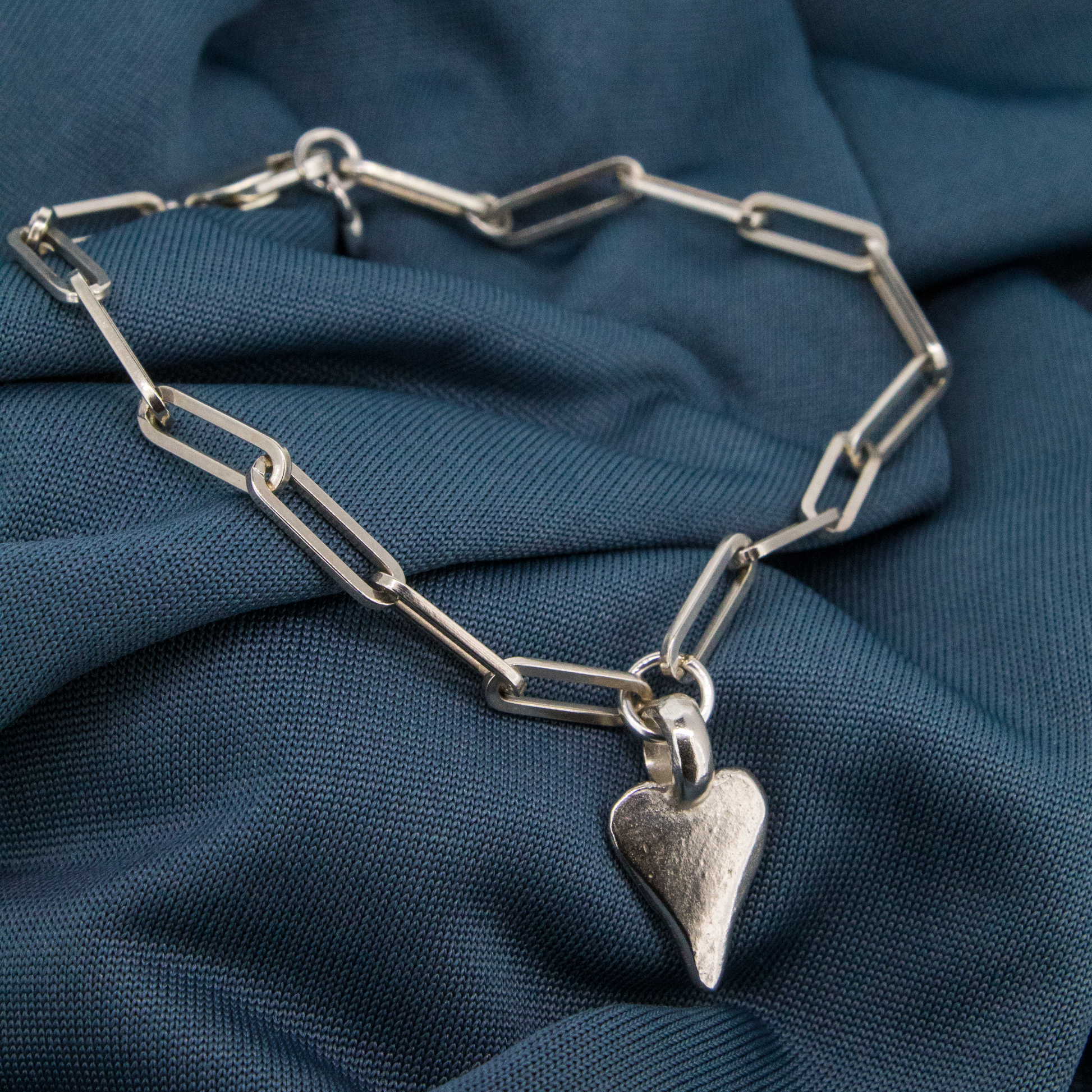 Heart Trace Chain Bracelet Sterling Silver