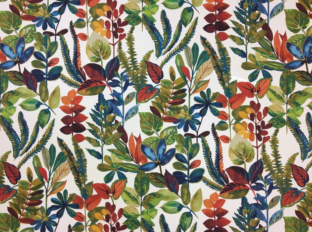 Autumn leaves cylinder lampshade, in cotton, extra tall lampshade