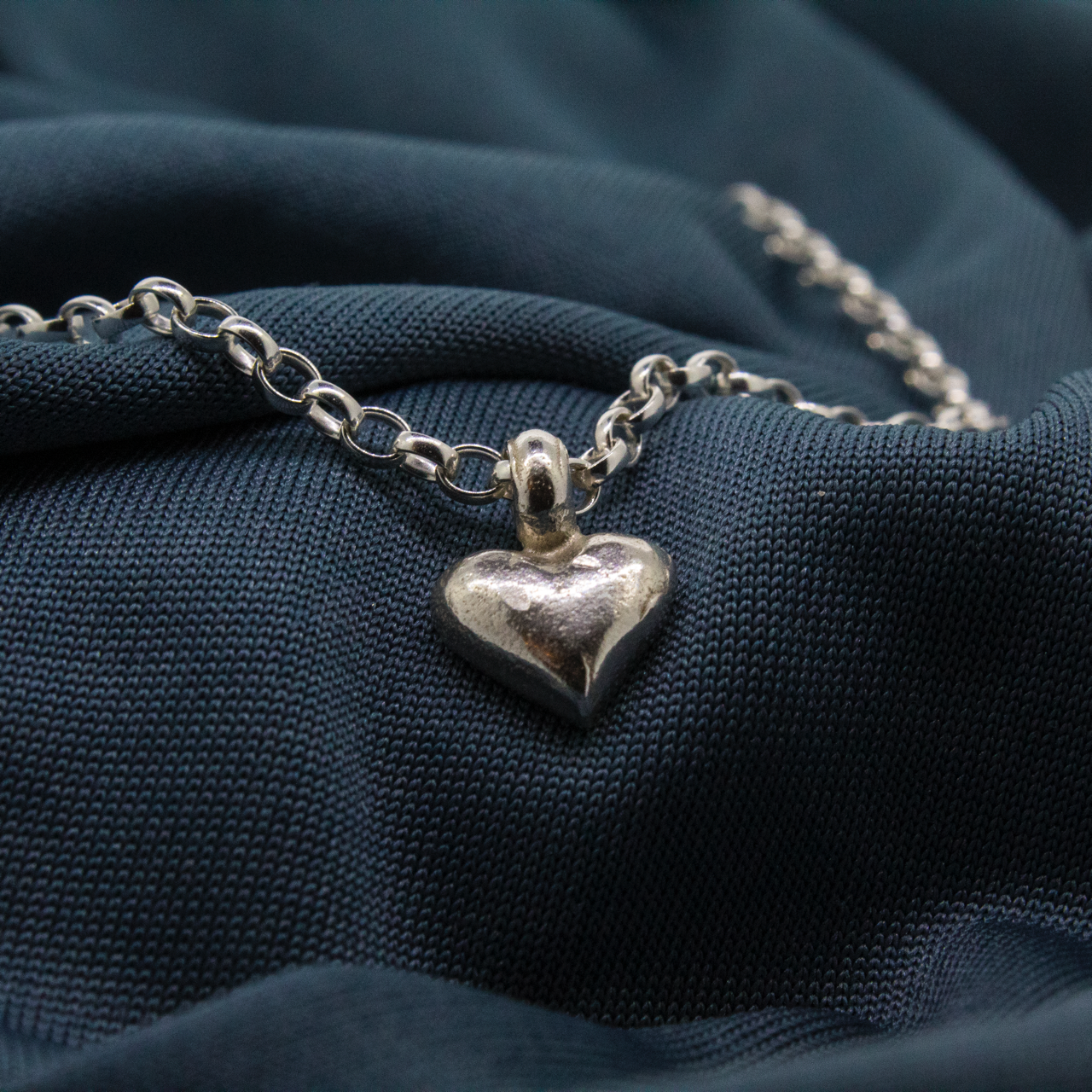 Baby Heart Chain Bracelet in Sterling Silver