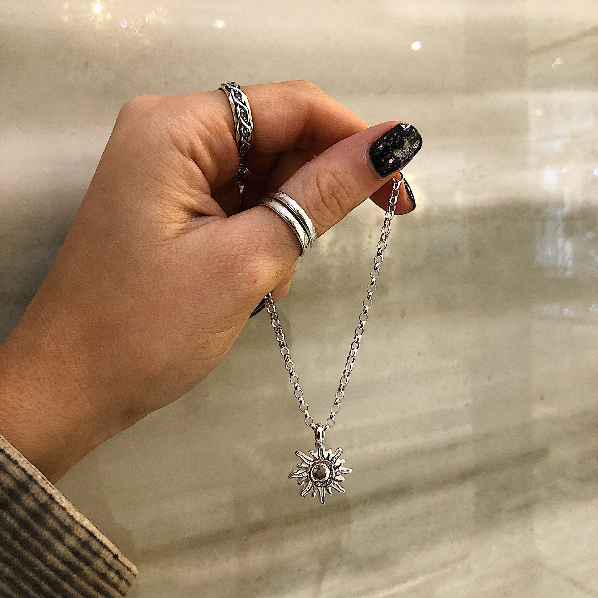 Sterling Silver Sun of Hope Charm Bracelet