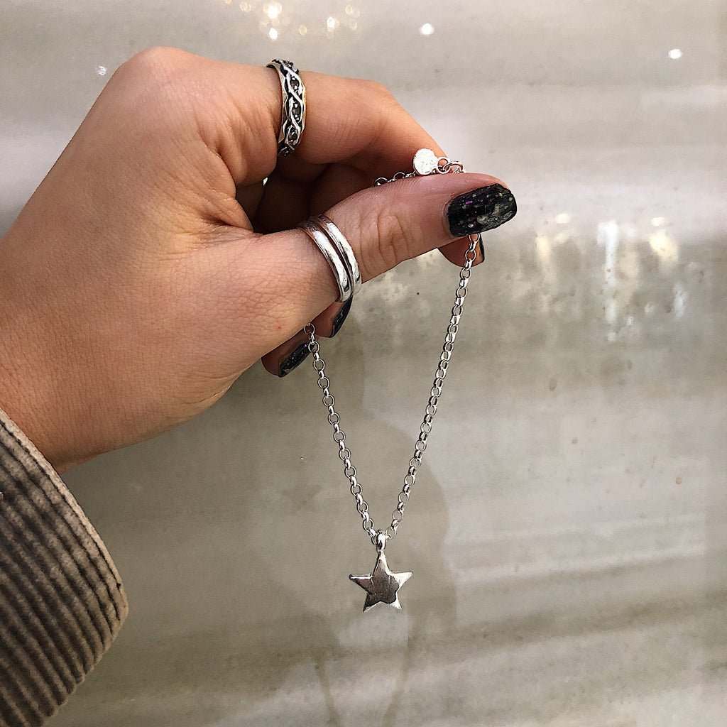 Star Charm Chain Bracelet in Sterling Silver