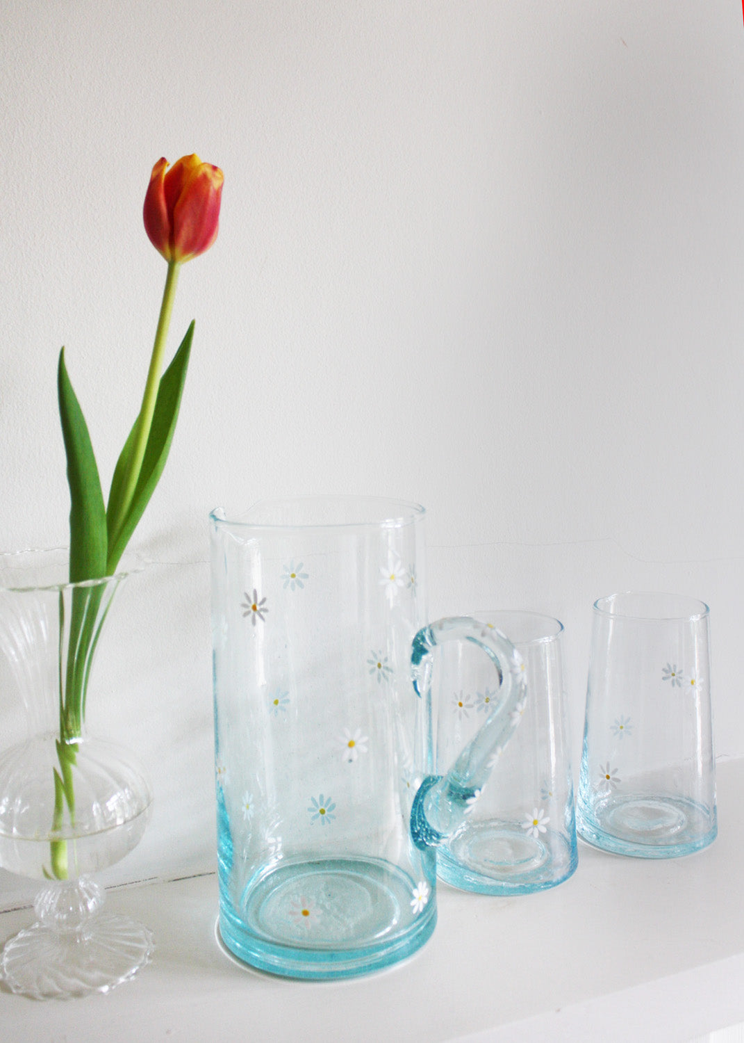 Daisy Recycled Glass Jug