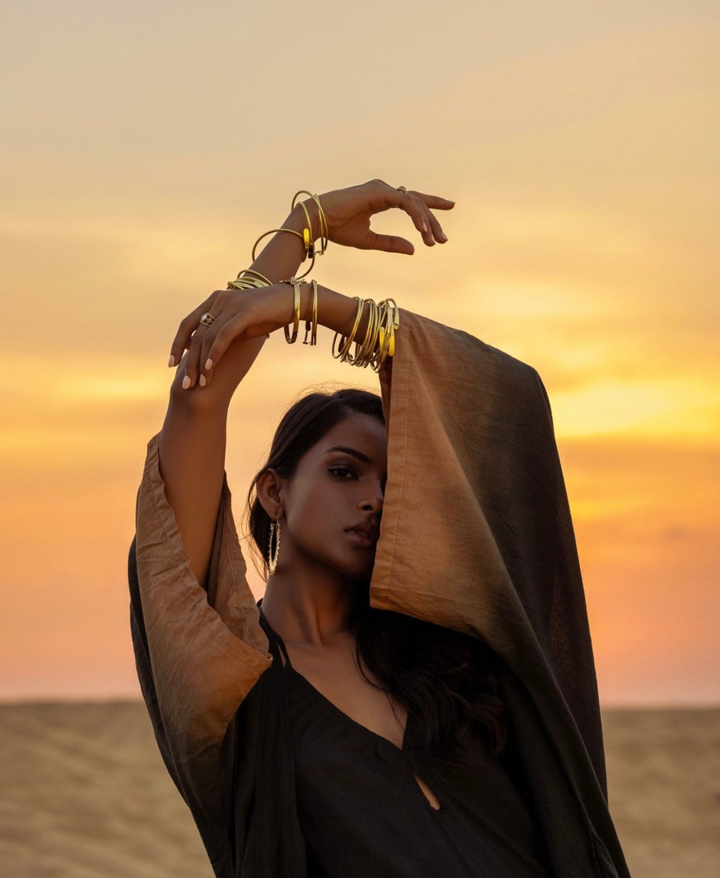 Minimalist Coil Gold Silver Bangle Bracelet