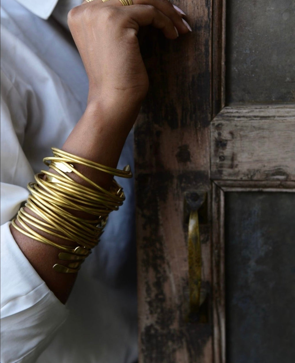 Minimalist Coil Gold Silver Bangle Bracelet