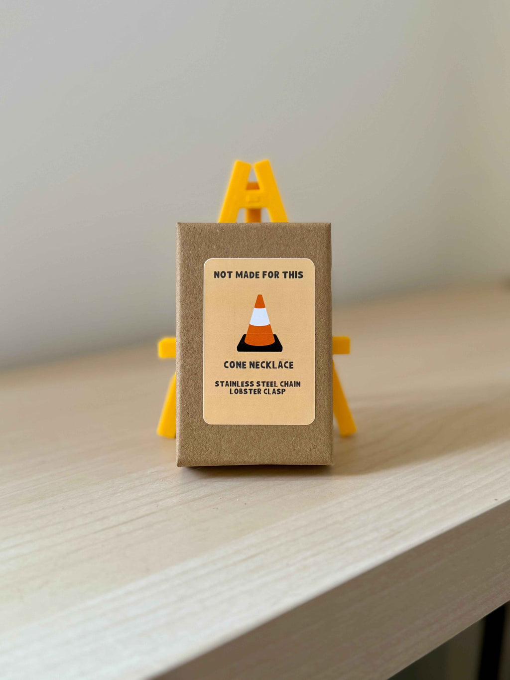 Traffic Cone Pendant Necklace