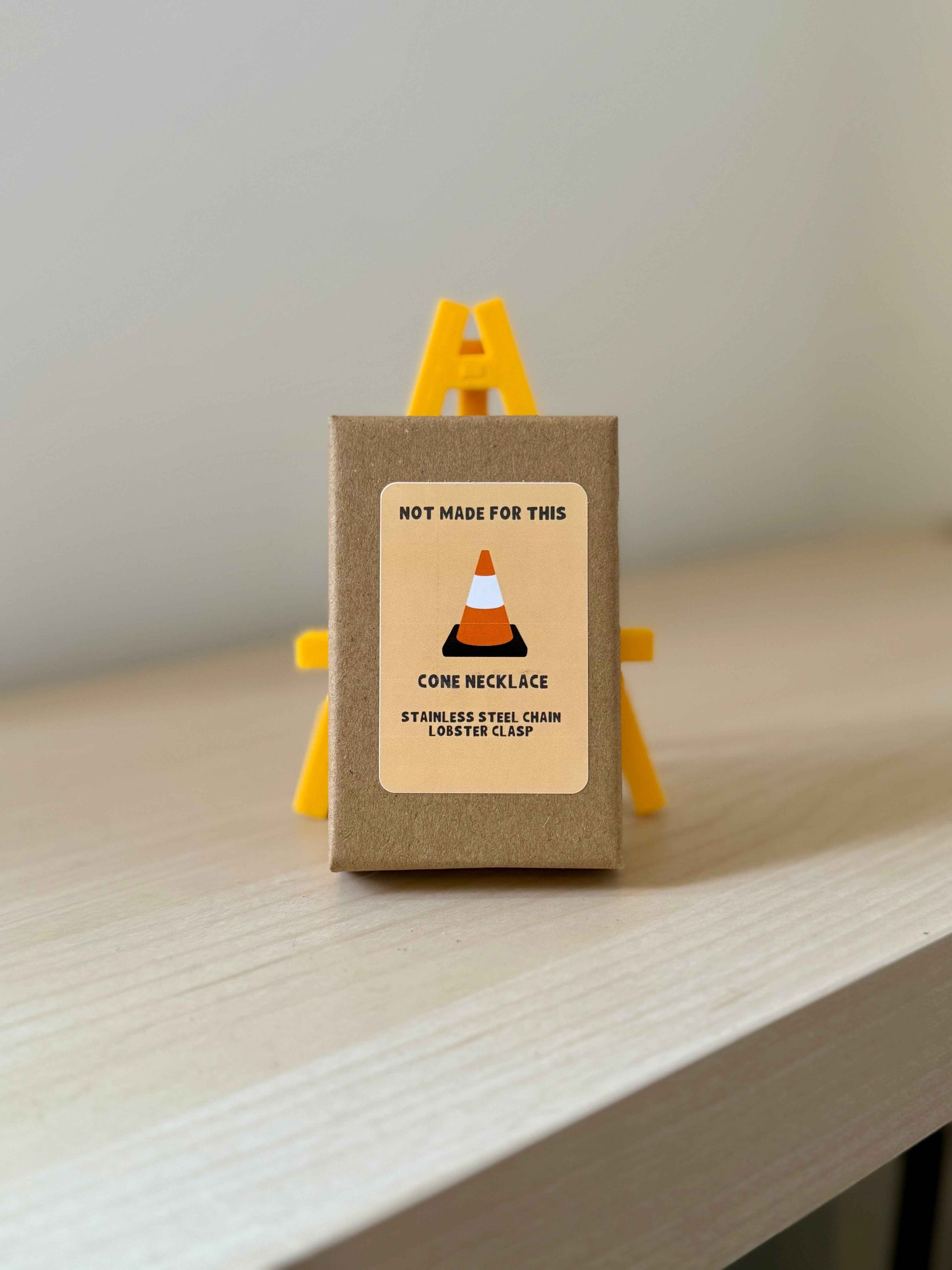 Traffic Cone Pendant Necklace