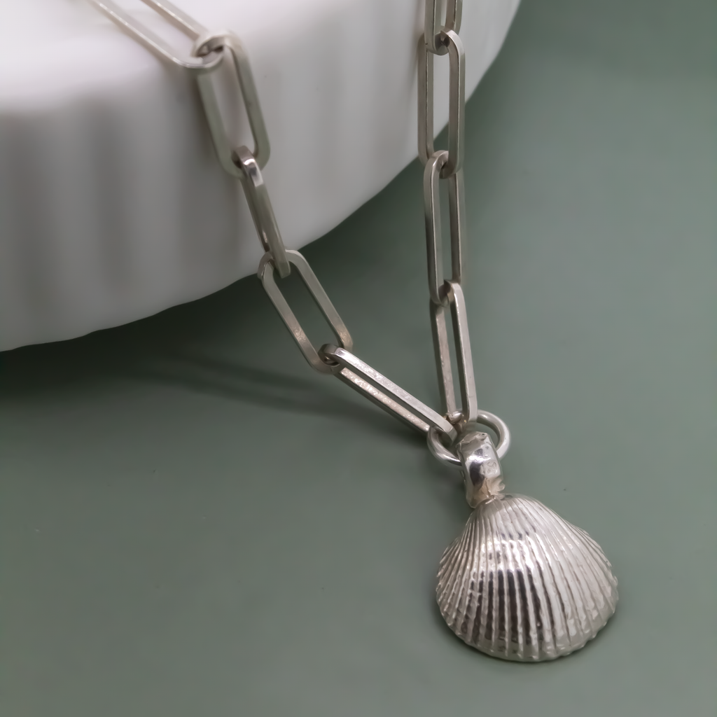 Sterling Silver Shell Trace Chain Necklace