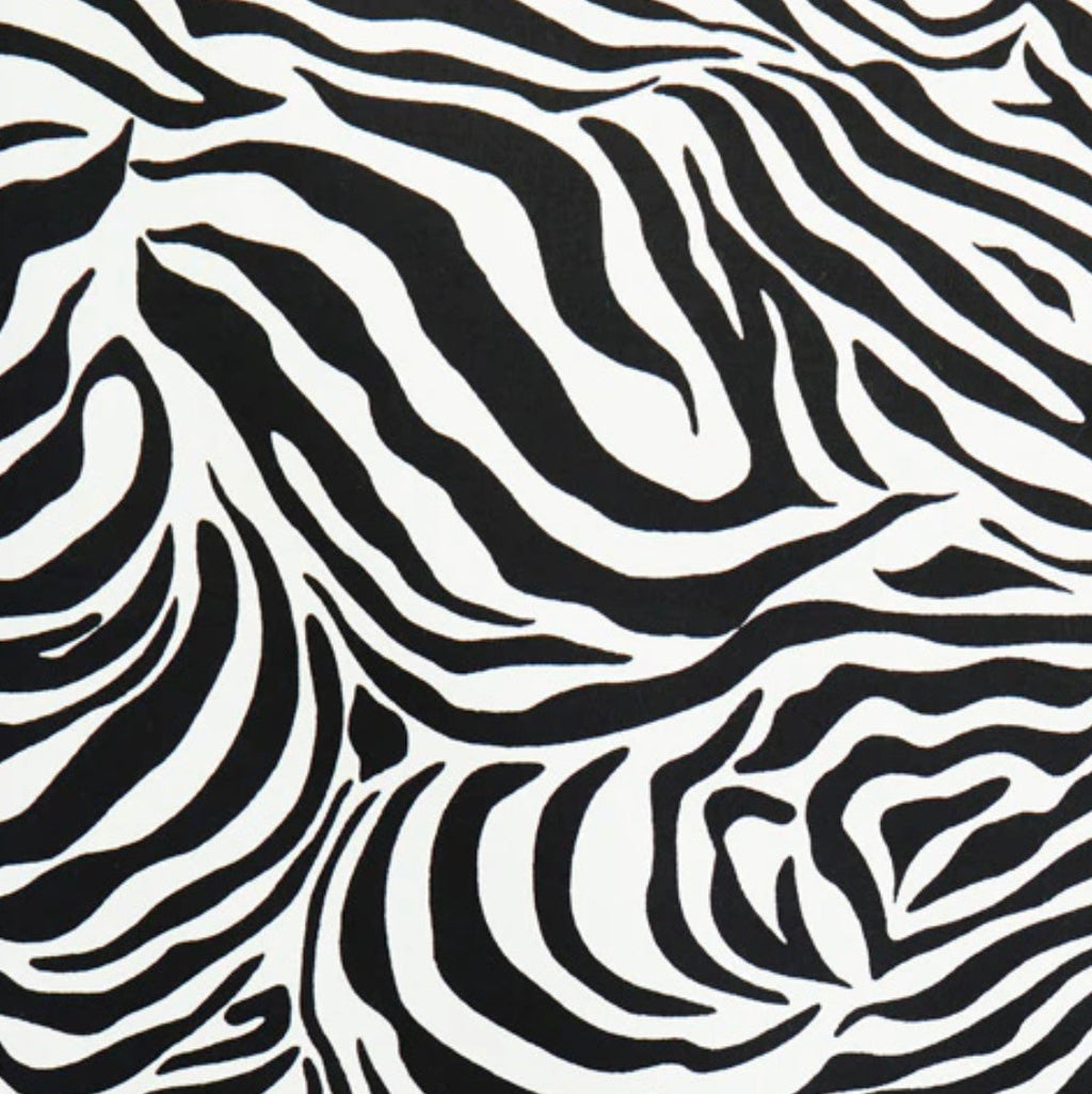 Cream velvet drum lampshade/ ceiling light shade with zebra print cotton interior