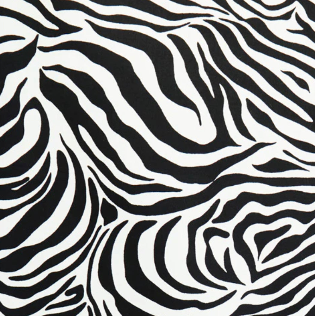 Black velvet drum lampshade/ ceiling light shade with zebra print cotton interior