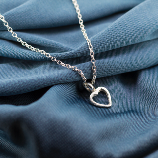 Open Heart Sterling Silver Necklace