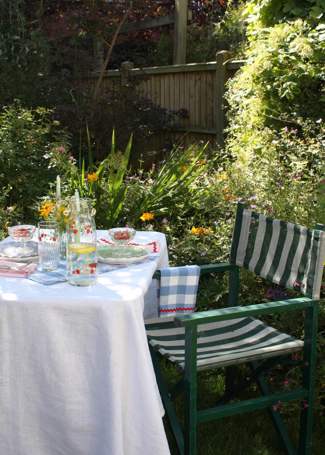 Strawberry Glass Carafe Hand Painted