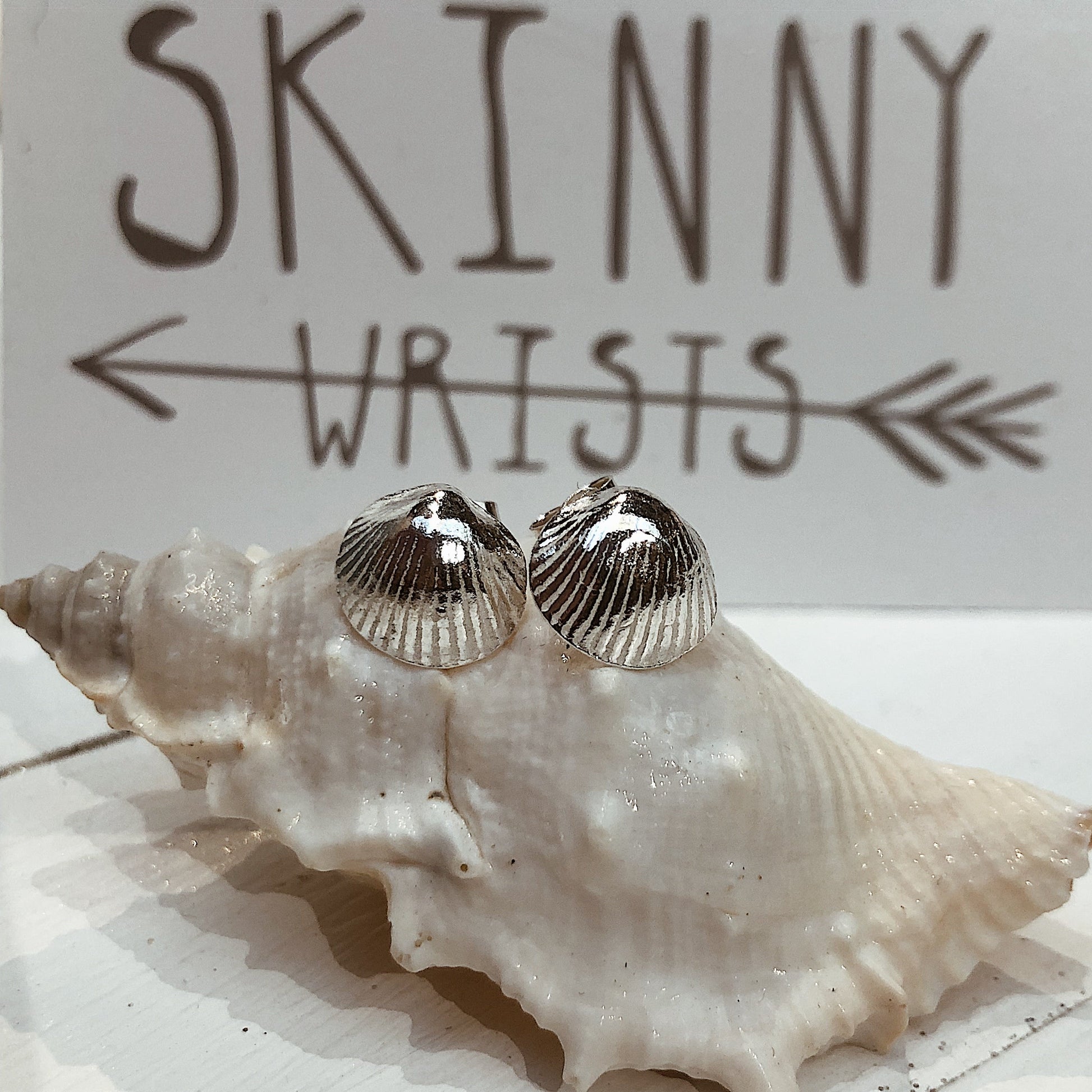 Recycled Sterling Silver Shell Studs