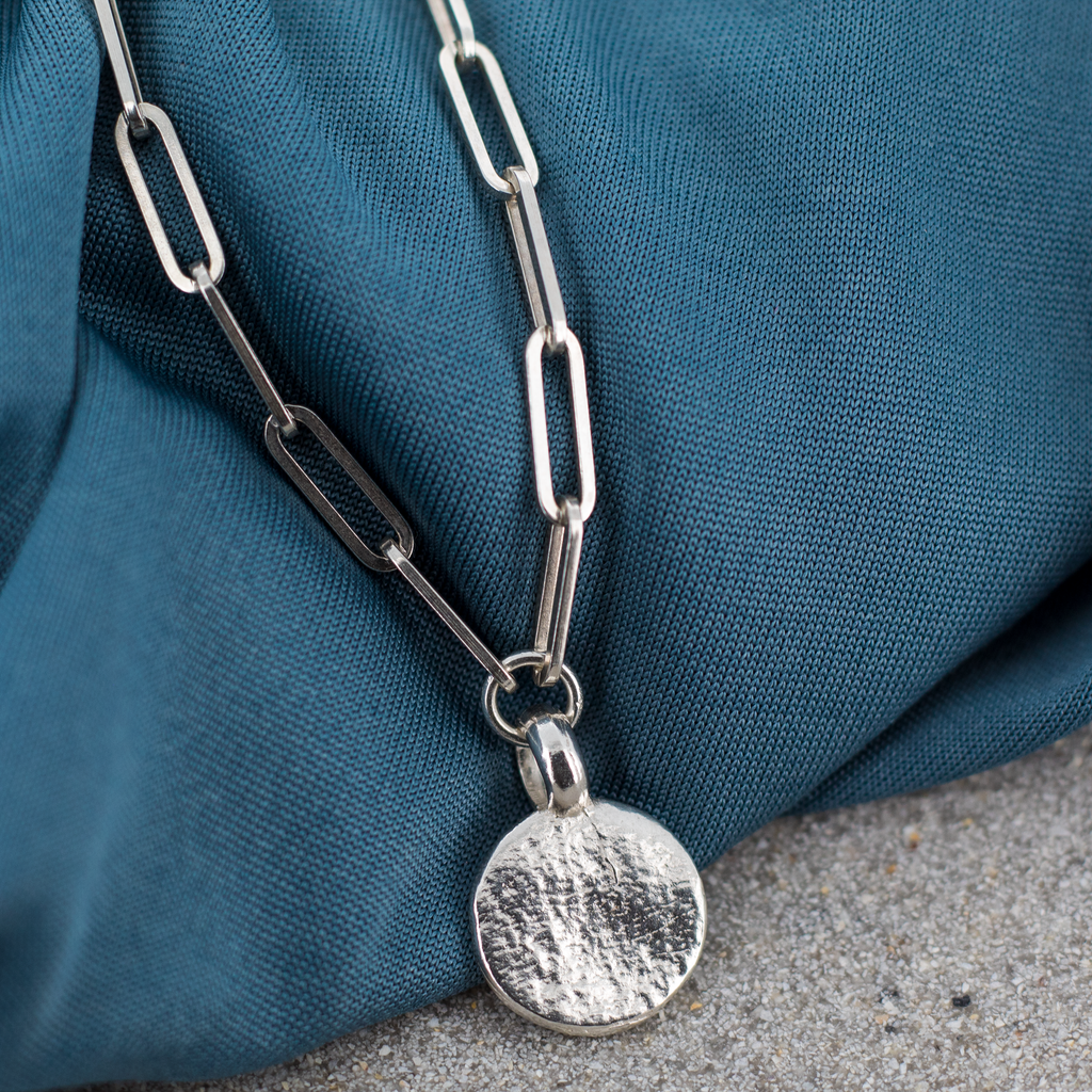 New Moon Trace Chain Necklace in Sterling Silver