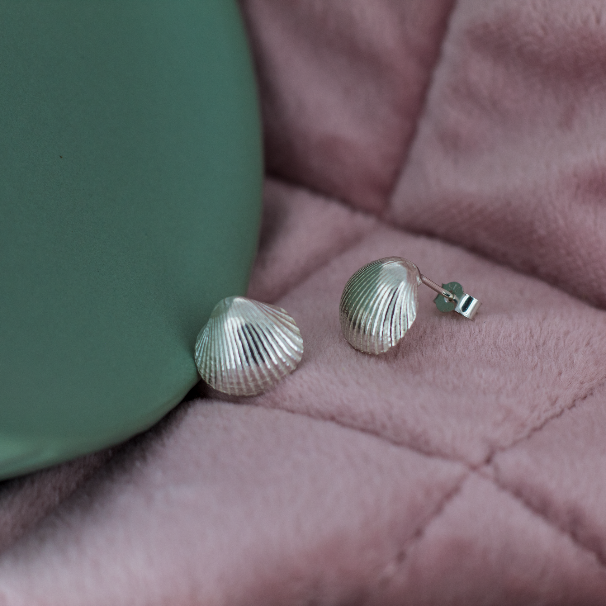 Recycled Sterling Silver Shell Studs
