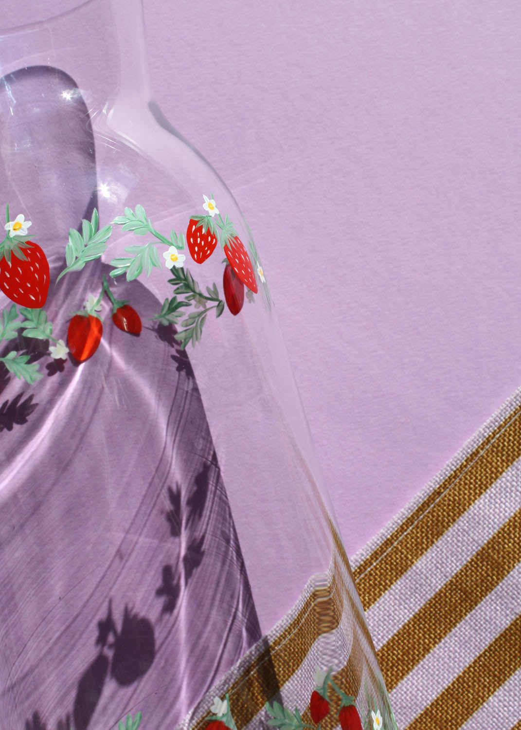 Strawberry Glass Carafe Hand Painted