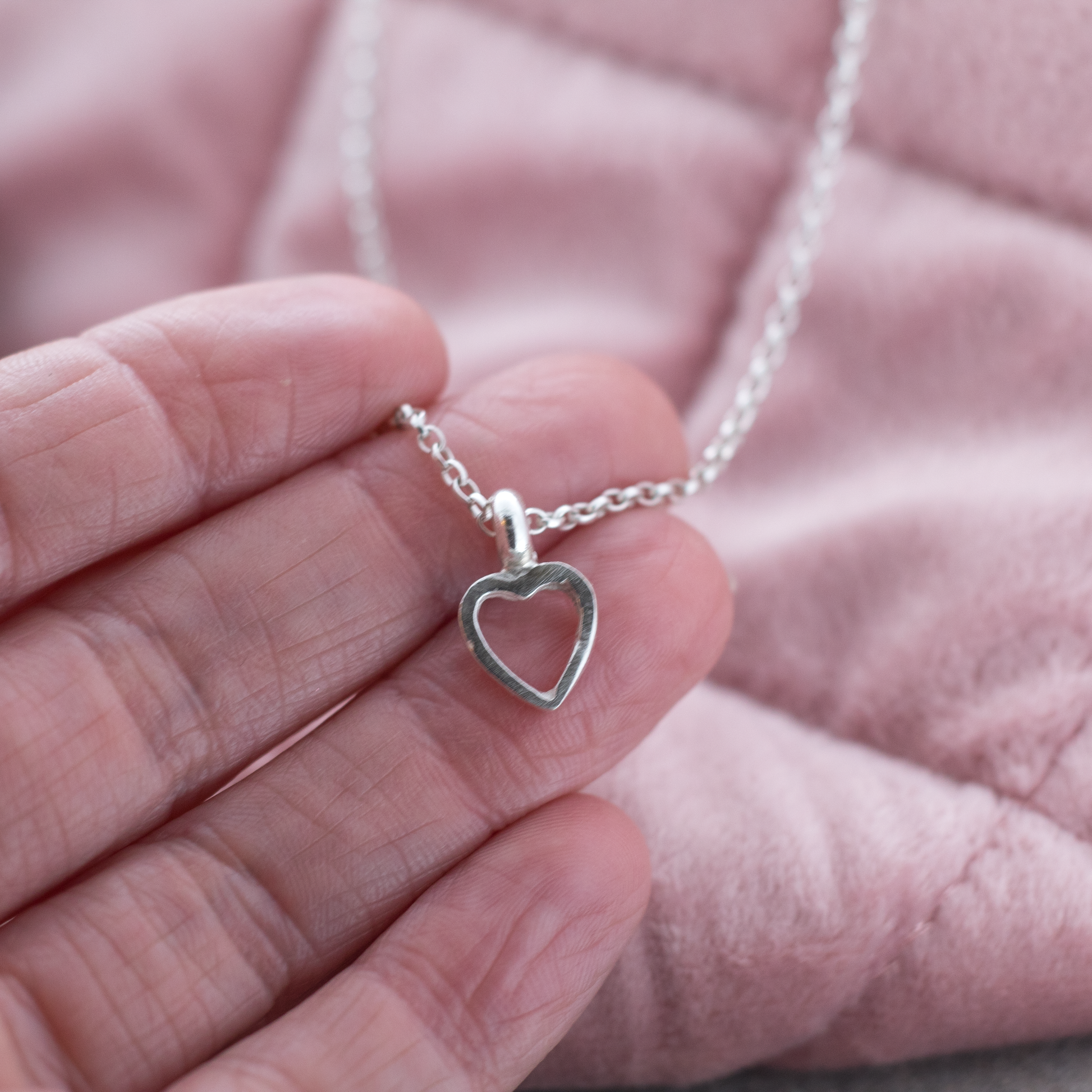 Open Heart Sterling Silver Necklace
