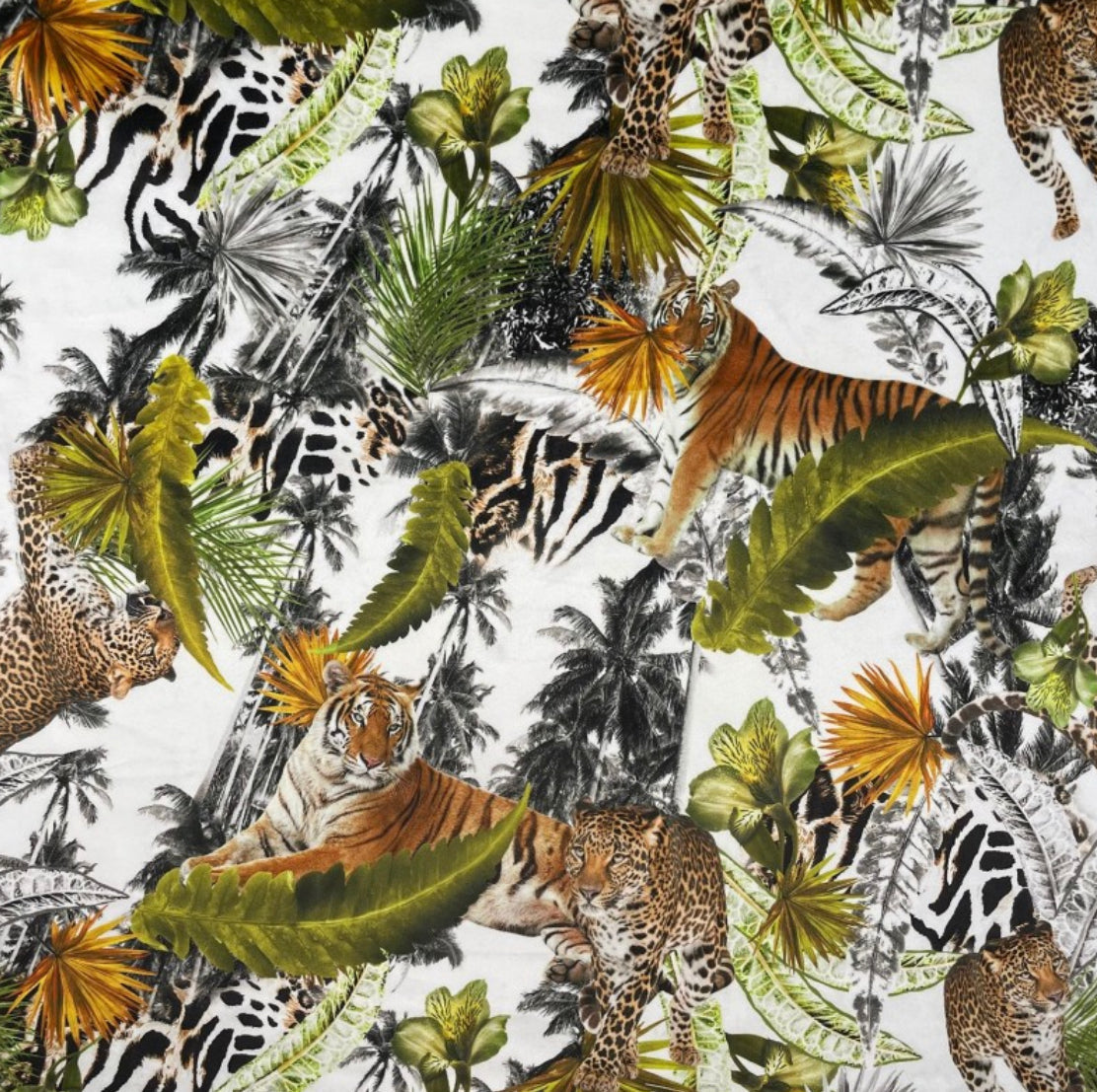 Tiger, cheetah jungle velvet coolie lampshade/ ceiling shade, empire lampshade