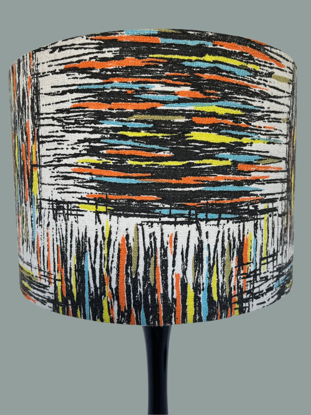Vintage mid - century fabric Lampshade - 21 h x 30 d cm
