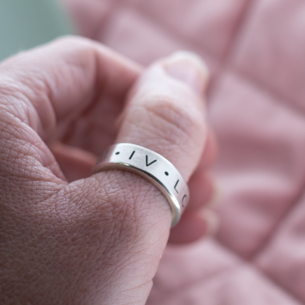 Personalised Unisex Maxi Band Ring in Sterling Silver