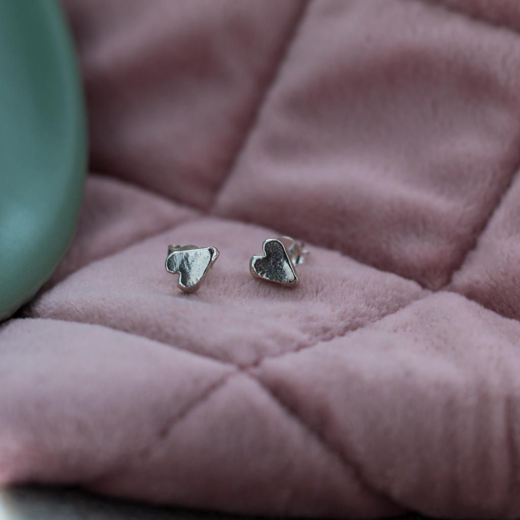 Baby Heart Sterling Silver Studs