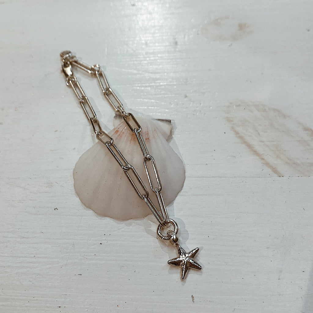 Starfish Trace Chain Bracelet in Recycled Sterling Silver