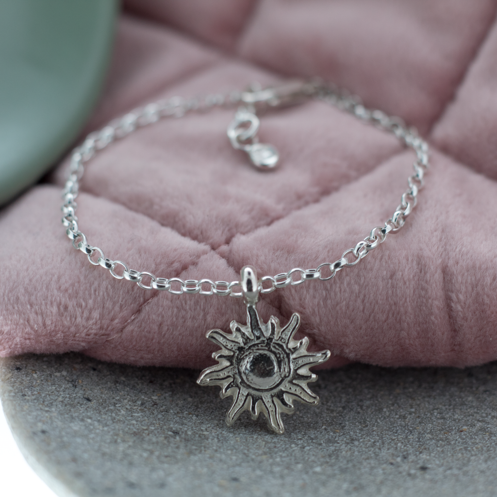 Sterling Silver Sun of Hope Charm Bracelet