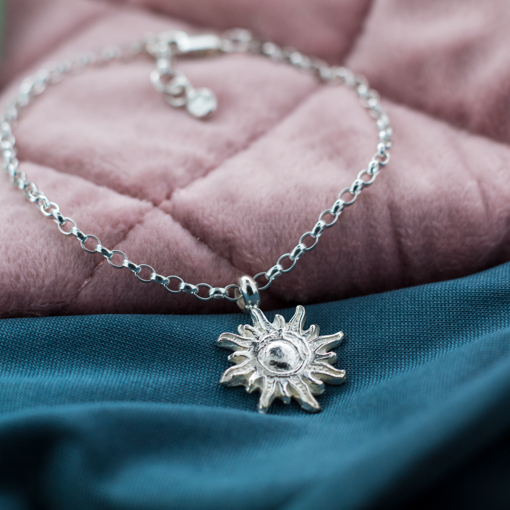 Sterling Silver Sun of Hope Charm Bracelet