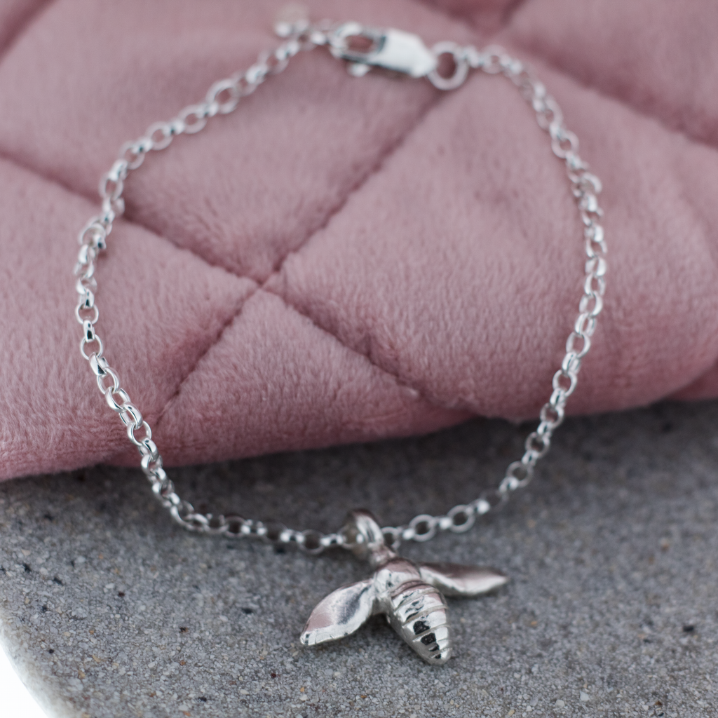 Recycled Silver Honey Bee Bracelet