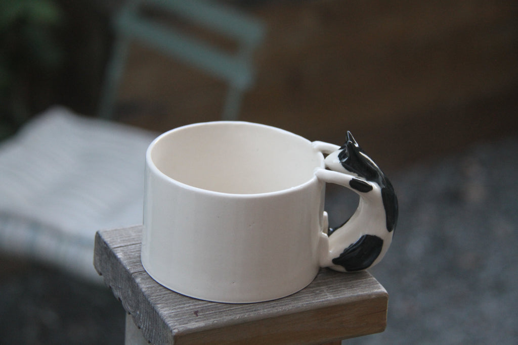 Cat Cup with Cow Cat Handle