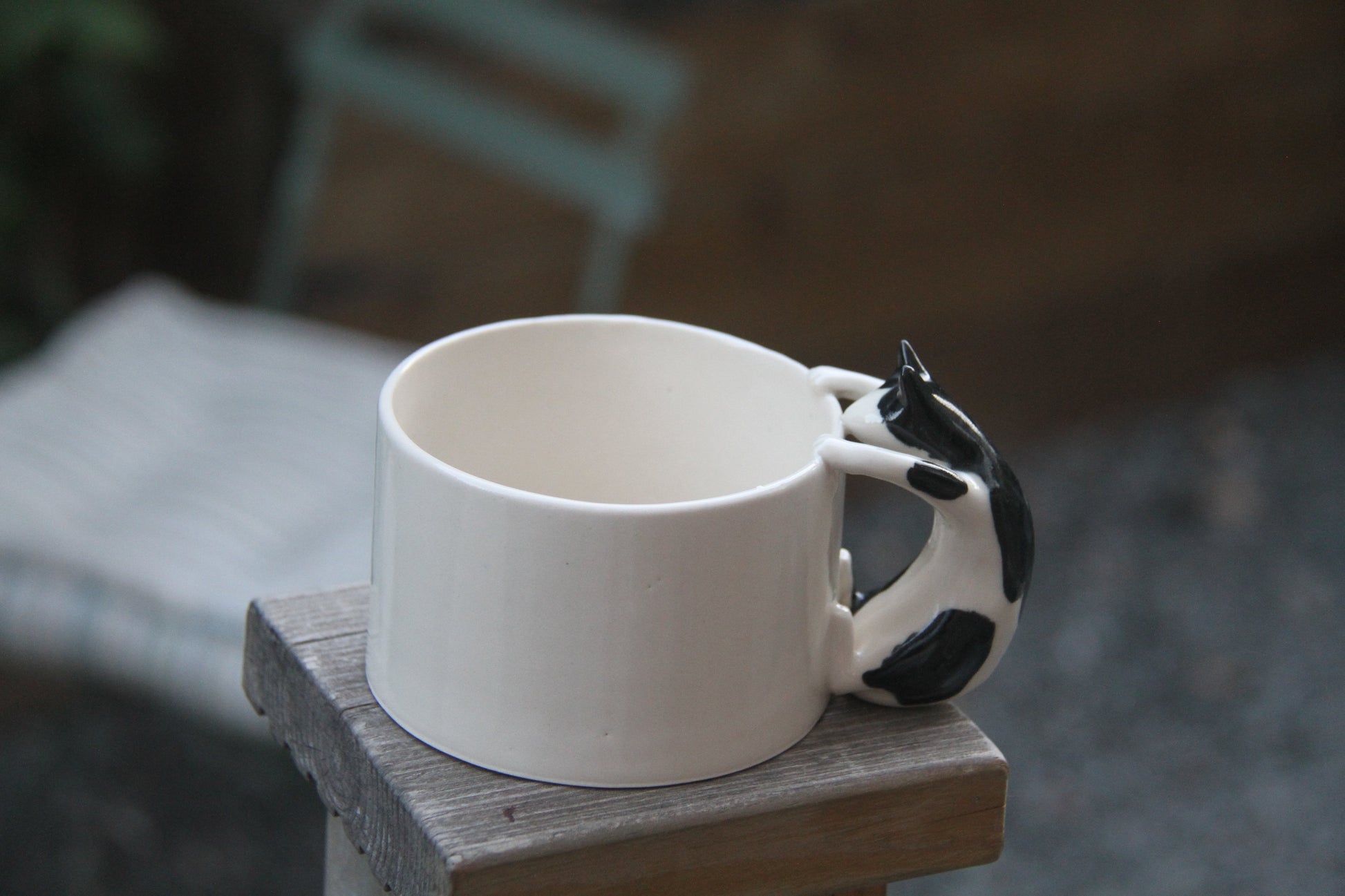 Cat Cup with Cow Cat Handle