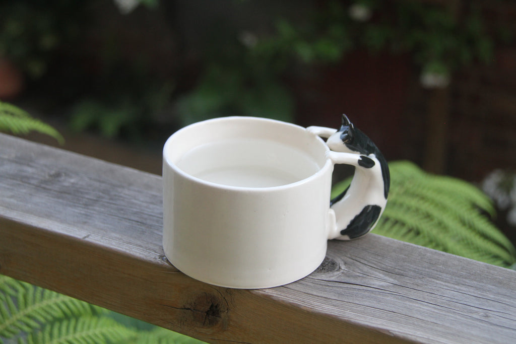 Cat Cup with Cow Cat Handle