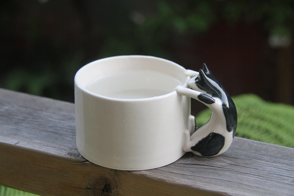 Cat Cup with Cow Cat Handle