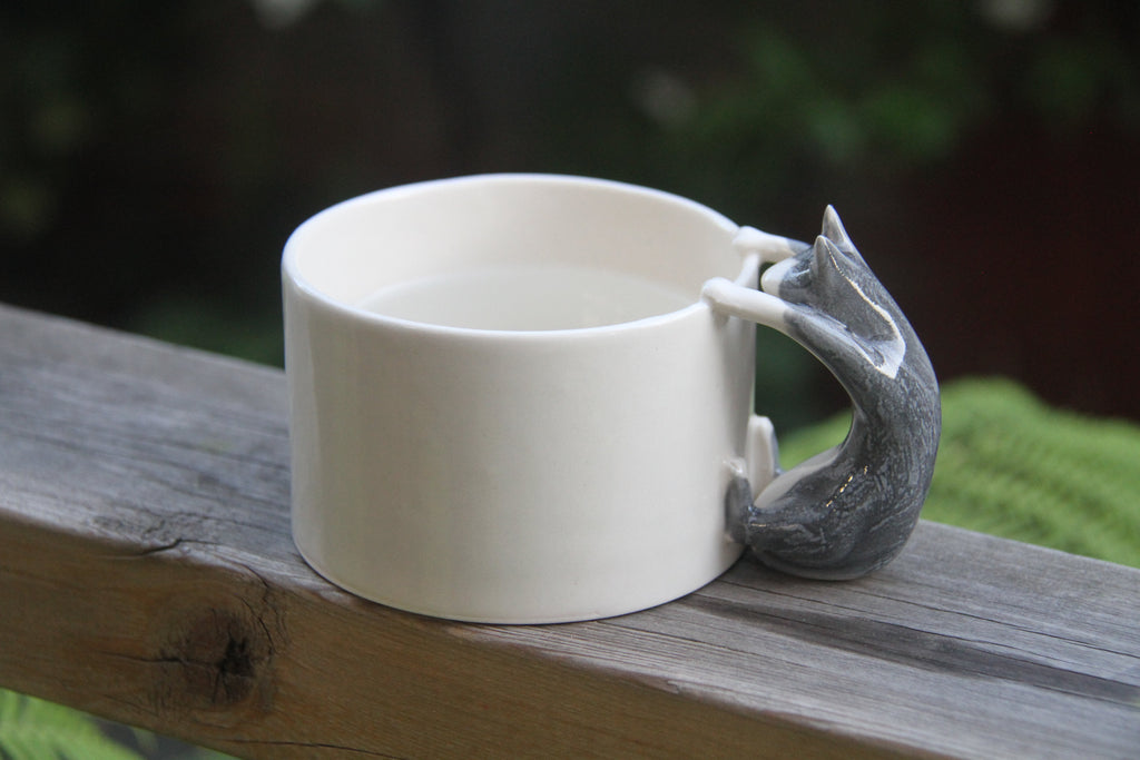Grey Blue Cat Cup