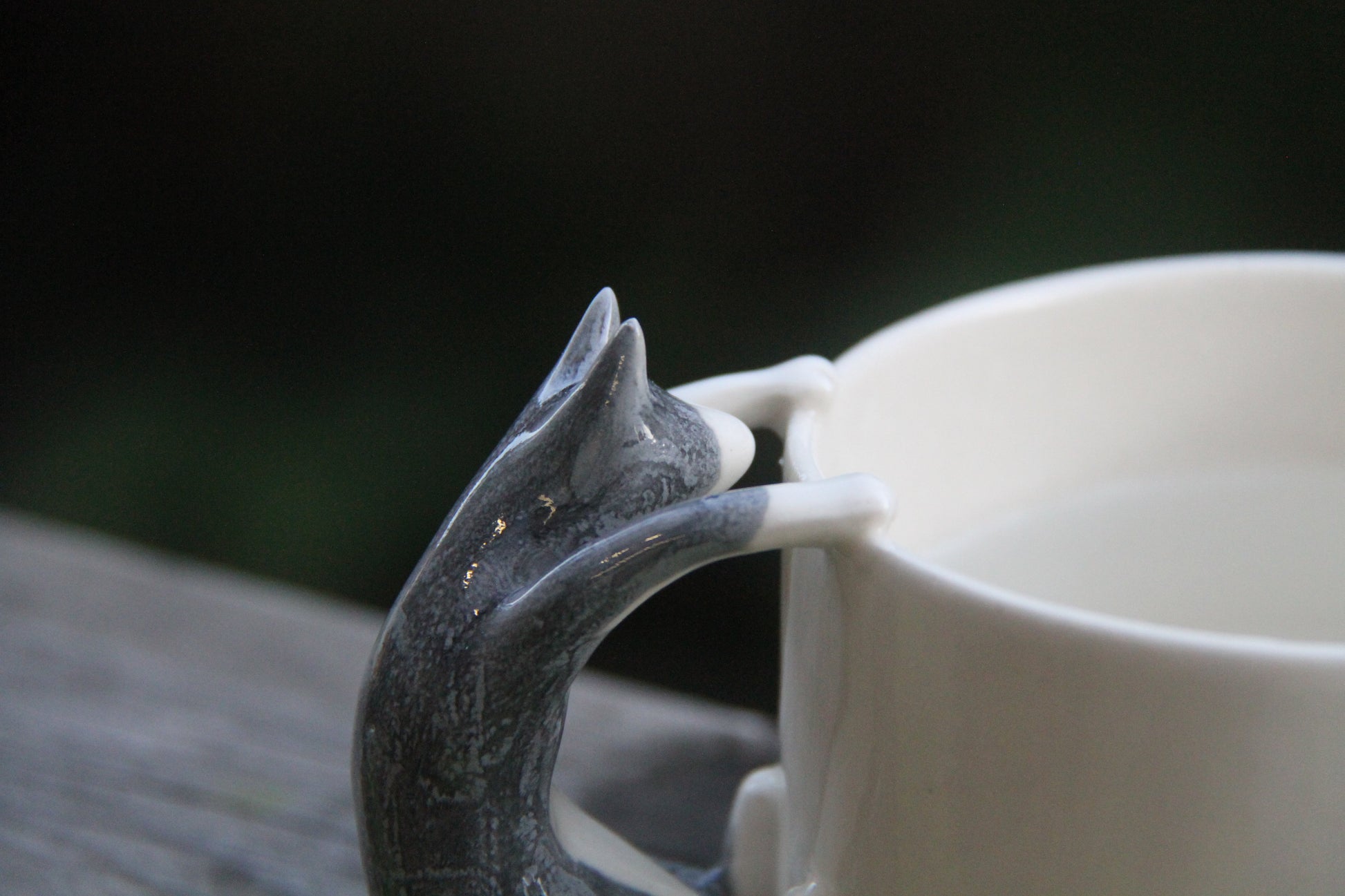 Grey Blue Cat Cup