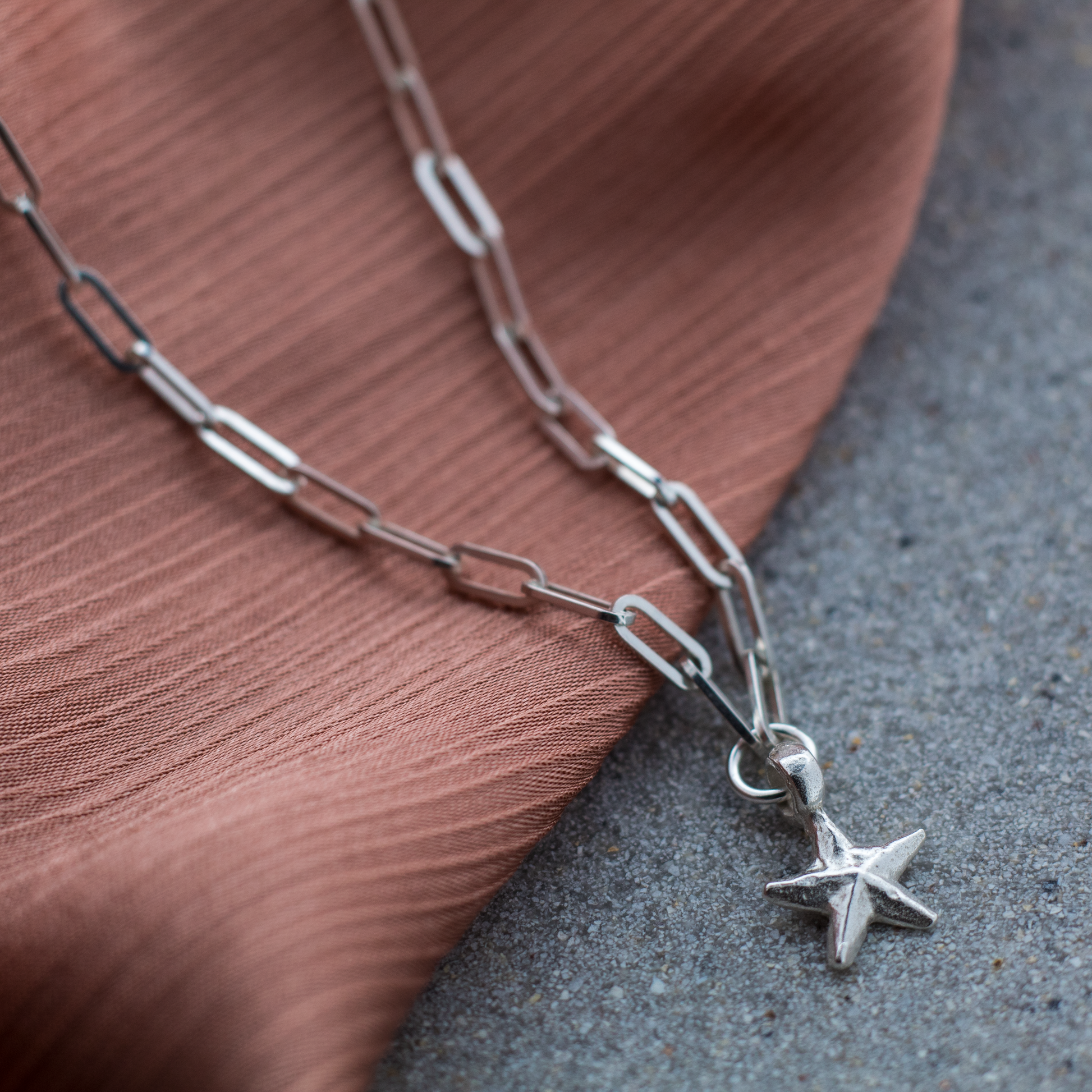 Sterling Silver Starfish Trace Chain Necklace