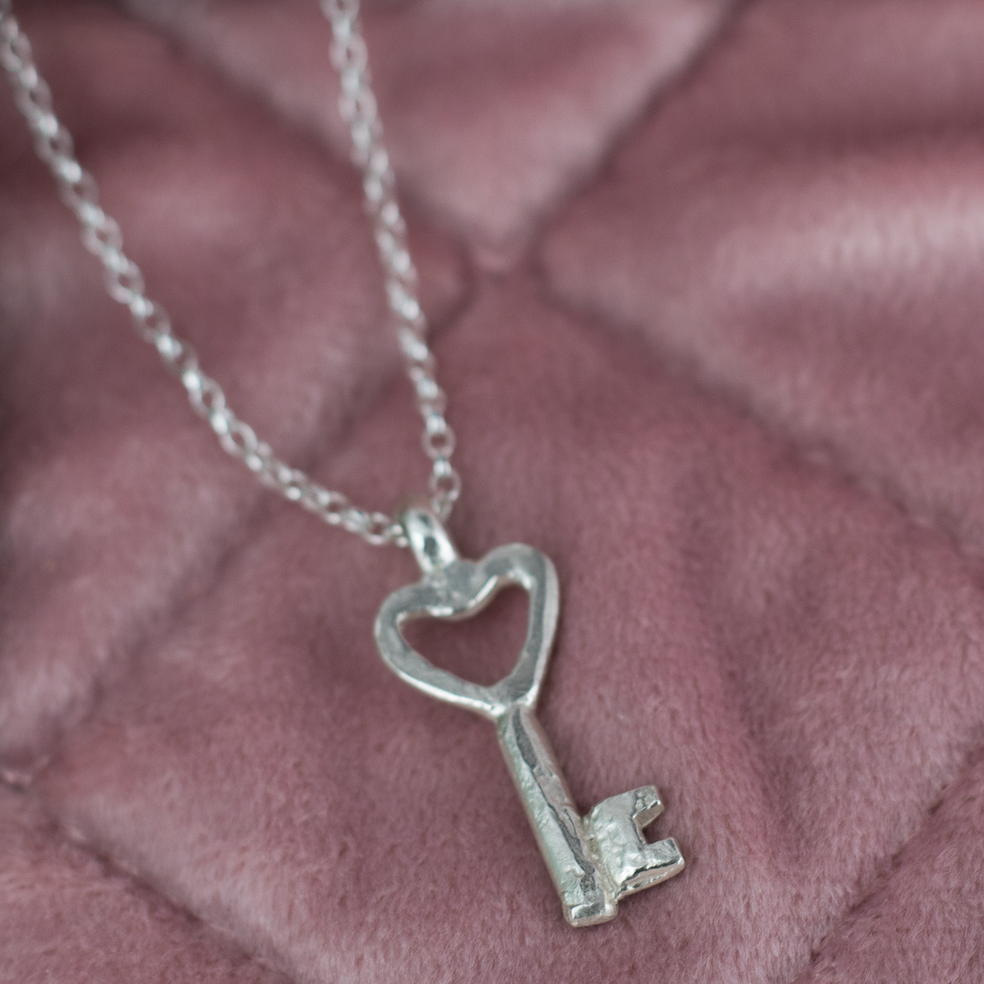 Key to My Heart Necklace in Sterling Silver