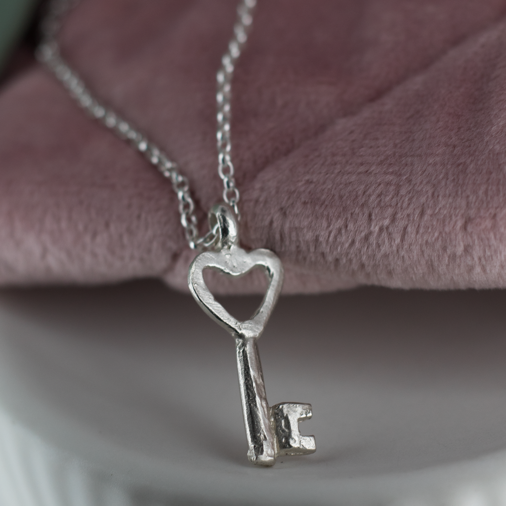 Key to My Heart Necklace in Sterling Silver
