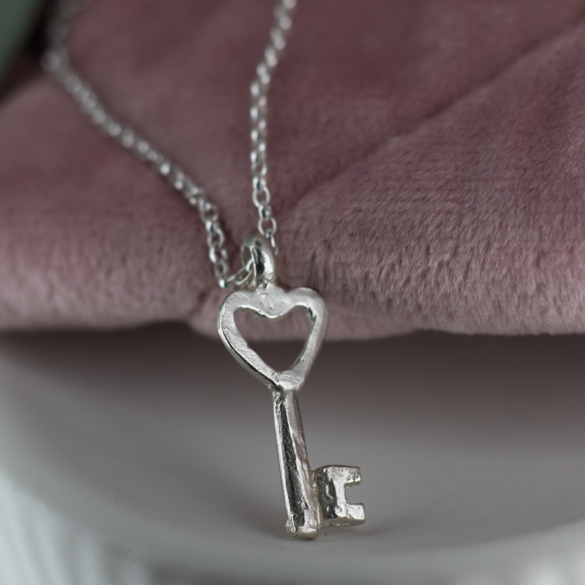 Key to My Heart Necklace in Sterling Silver