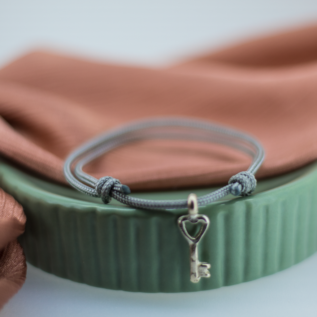 Key to My Heart Charm Rope Bracelet