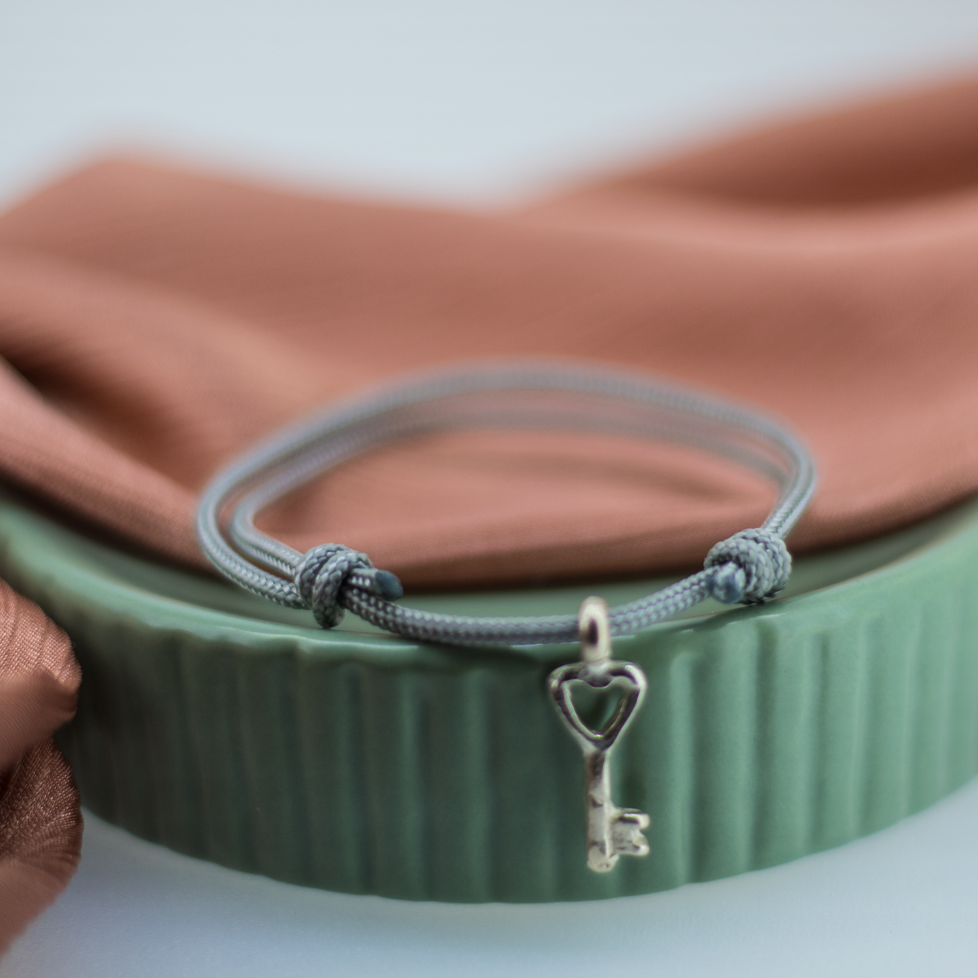 Key to My Heart Charm Rope Bracelet