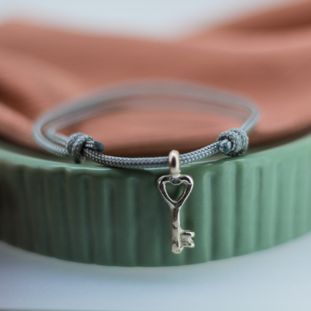 Key to My Heart Charm Rope Bracelet