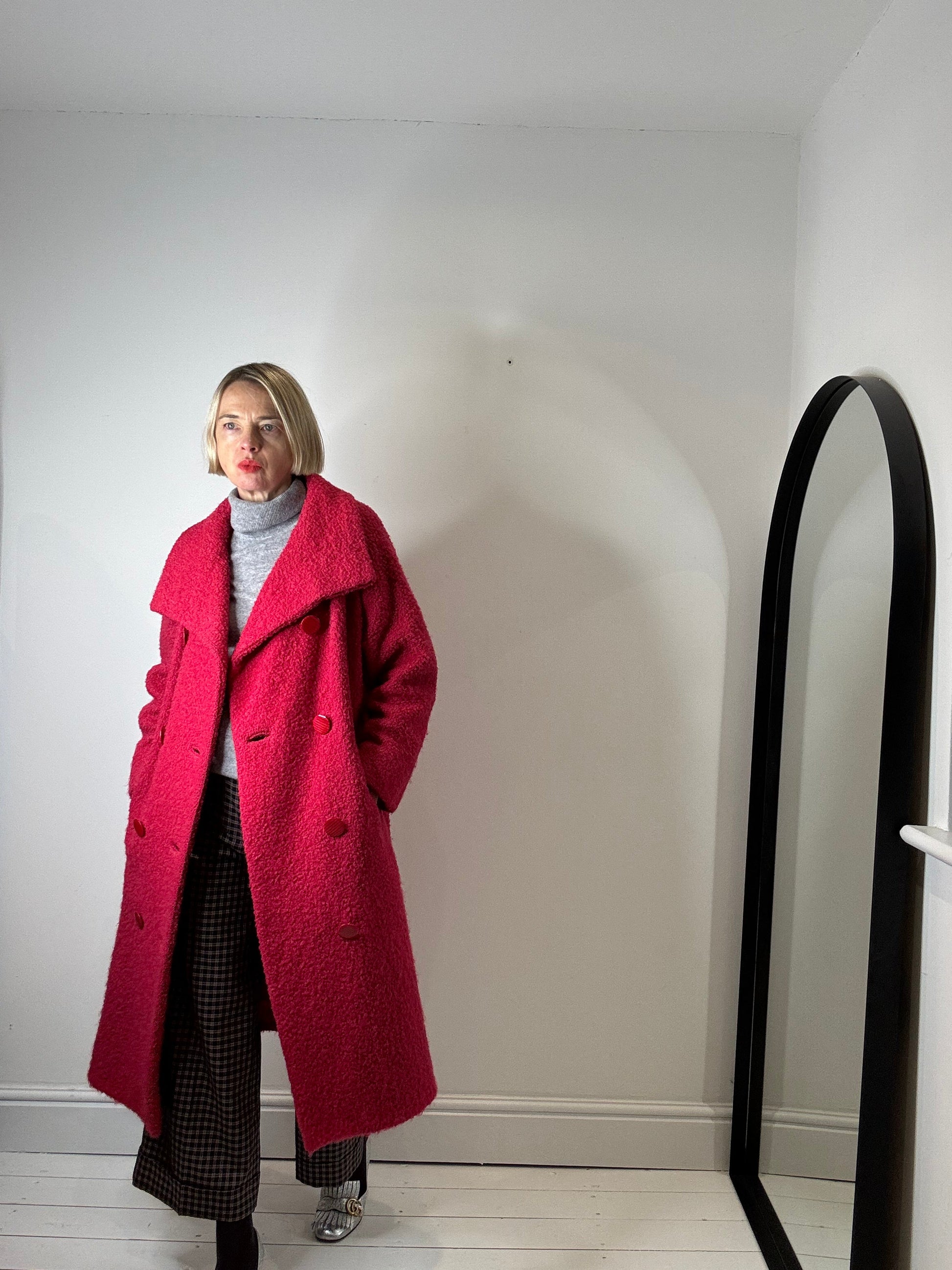 Vintage Boucle Coat in Cream